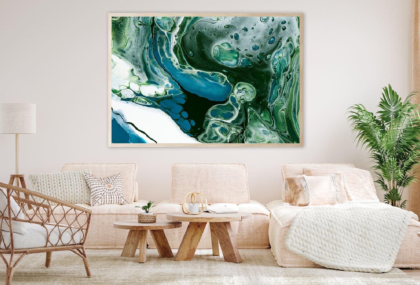 Green & Blue Marble Abstract Design Home Decor Premium Quality Poster Print Choose Your Sizes