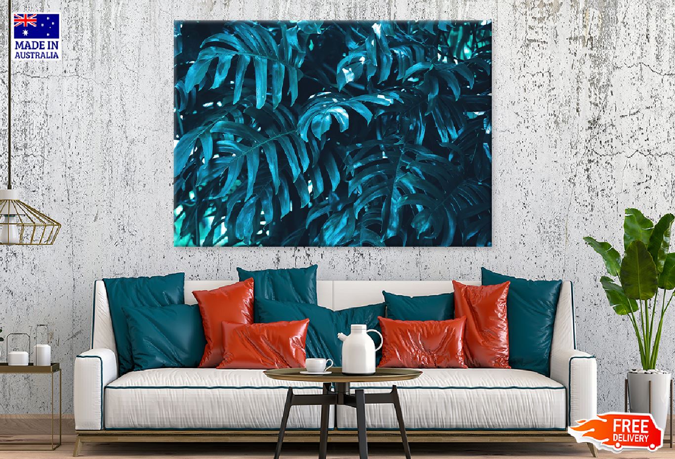 Bule Tropical Foliage Leaves View Photograph Print 100% Australian Made