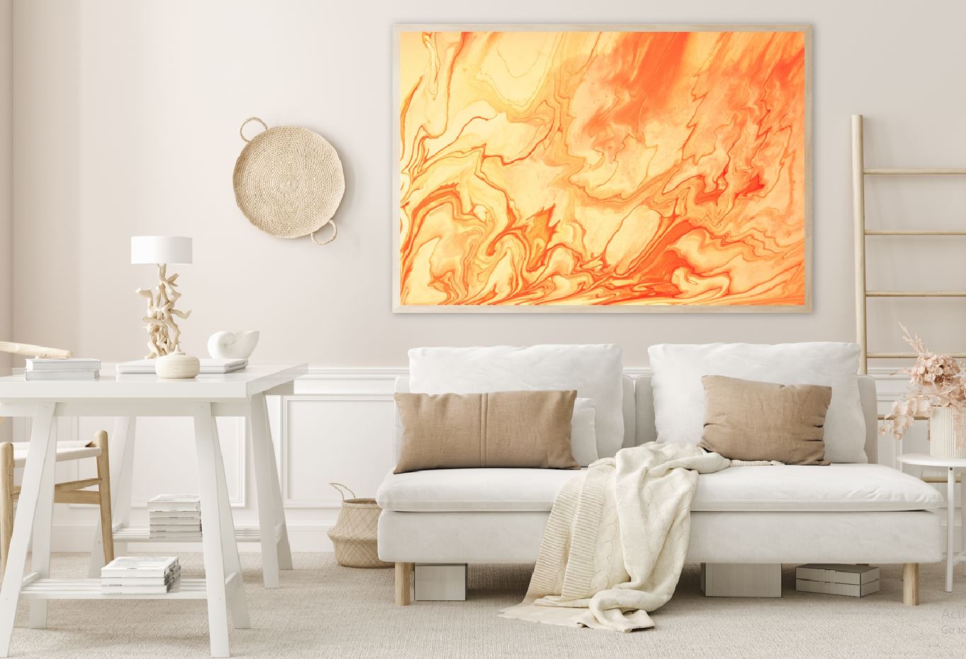 Orange Red Coral Abstract Design Home Decor Premium Quality Poster Print Choose Your Sizes