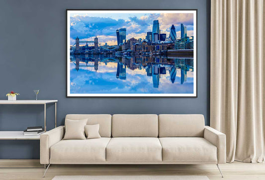 London City River Thames Sunset Photograph Home Decor Premium Quality Poster Print Choose Your Sizes