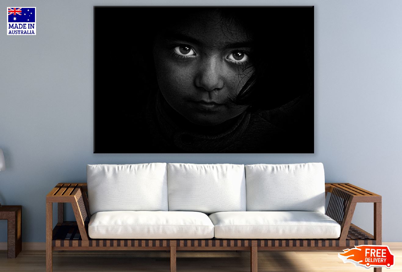 Child Face in the Dark Photograph Print 100% Australian Made