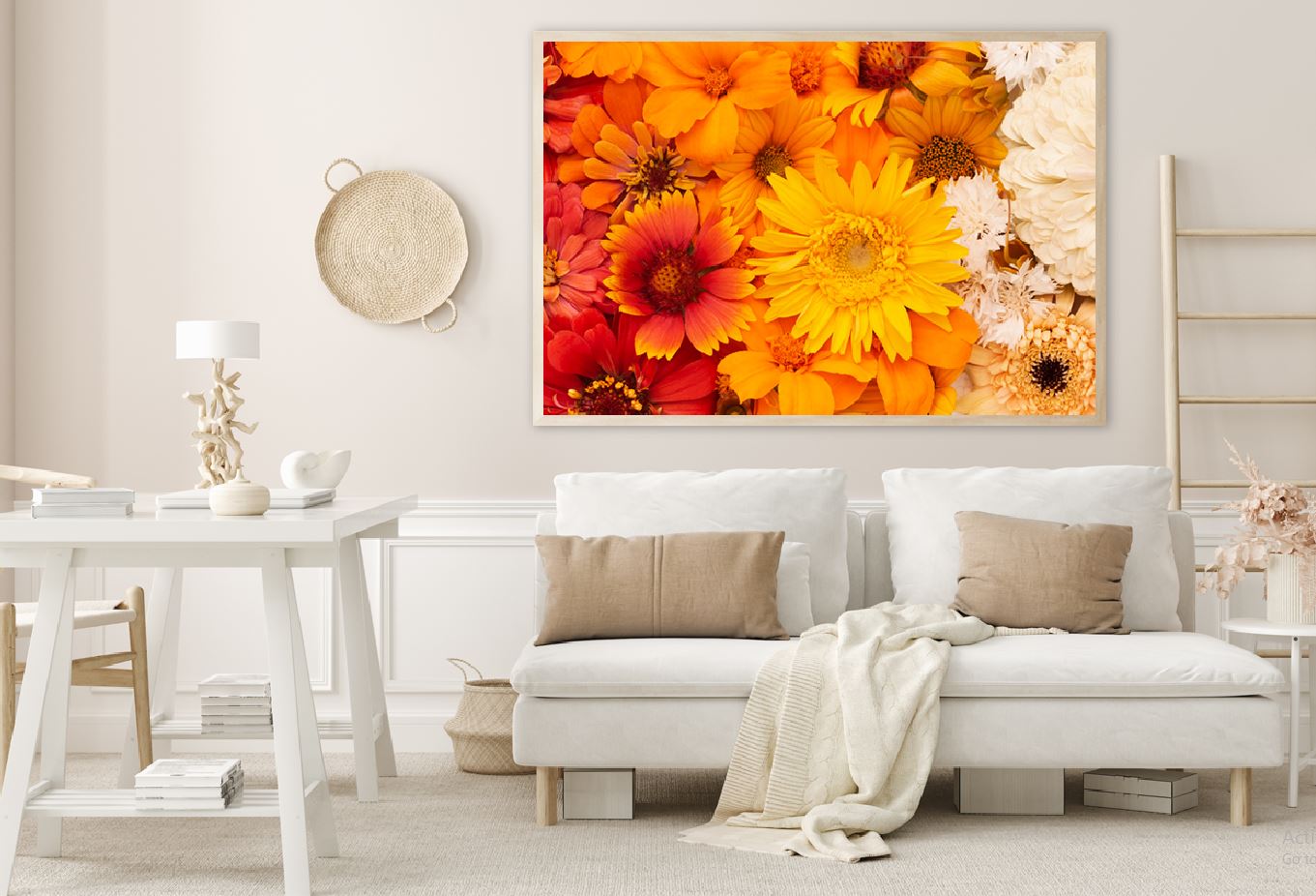 Yellow & Orange Daisy Flowers Photograph Home Decor Premium Quality Poster Print Choose Your Sizes