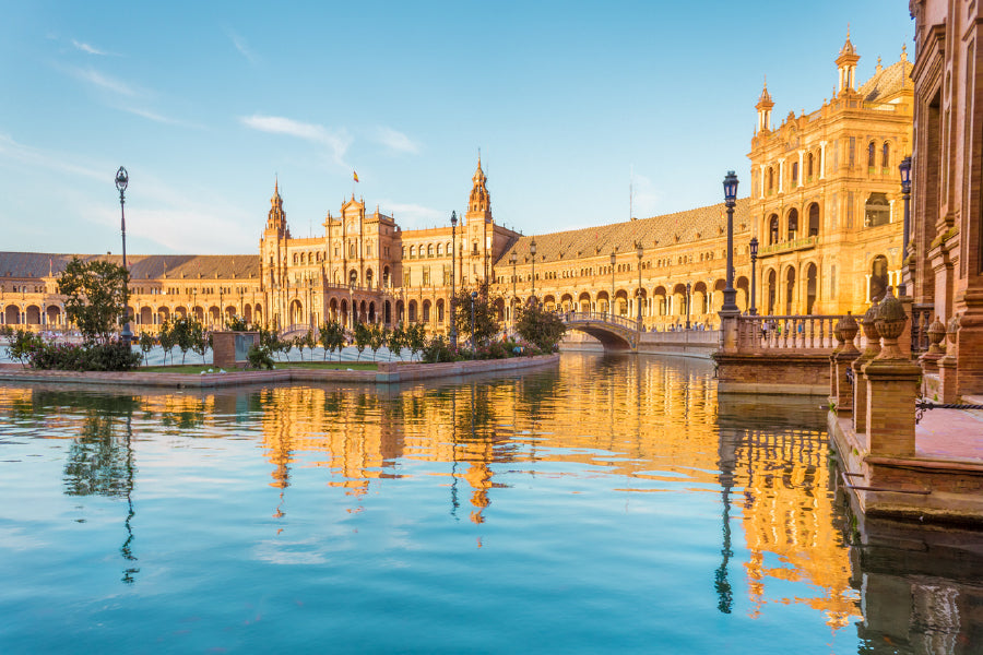 Bella Home Seville, Spain Square Plaza De Espana Print Canvas Ready to hang