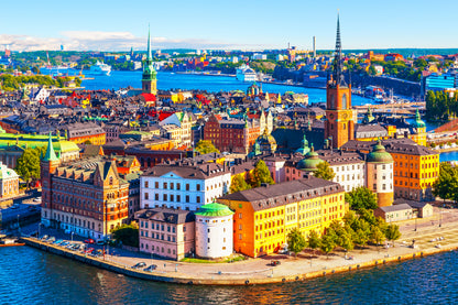 Old Town Skyline Photograph in Stockholm Sweden Home Decor Premium Quality Poster Print Choose Your Sizes