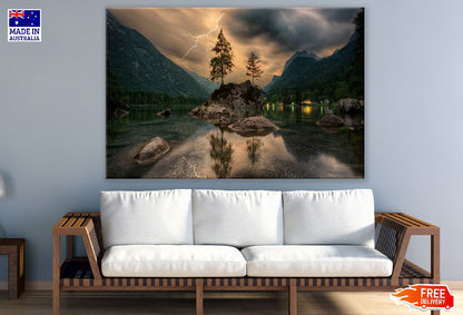 Lighting on Hintersee Lake Photograph, Germany Print 100% Australian Made