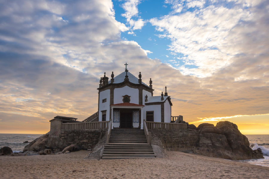 Capela do Senhor da Pedra Sunset View Portugal Print 100% Australian Made