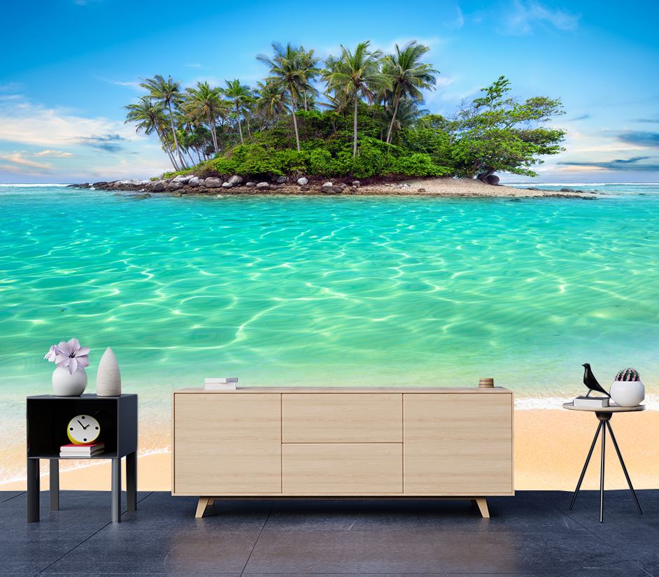 Wallpaper Murals Peel and Stick Removable Beach & Island View High Quality