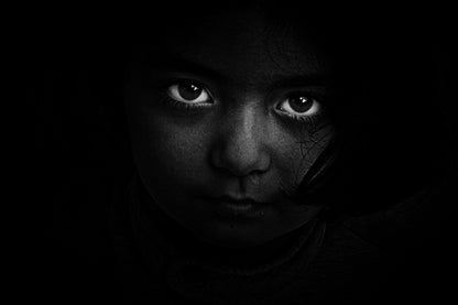 Child Face in the Dark Photograph Print 100% Australian Made