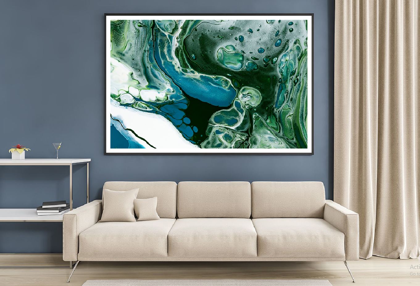 Green & Blue Marble Abstract Design Home Decor Premium Quality Poster Print Choose Your Sizes