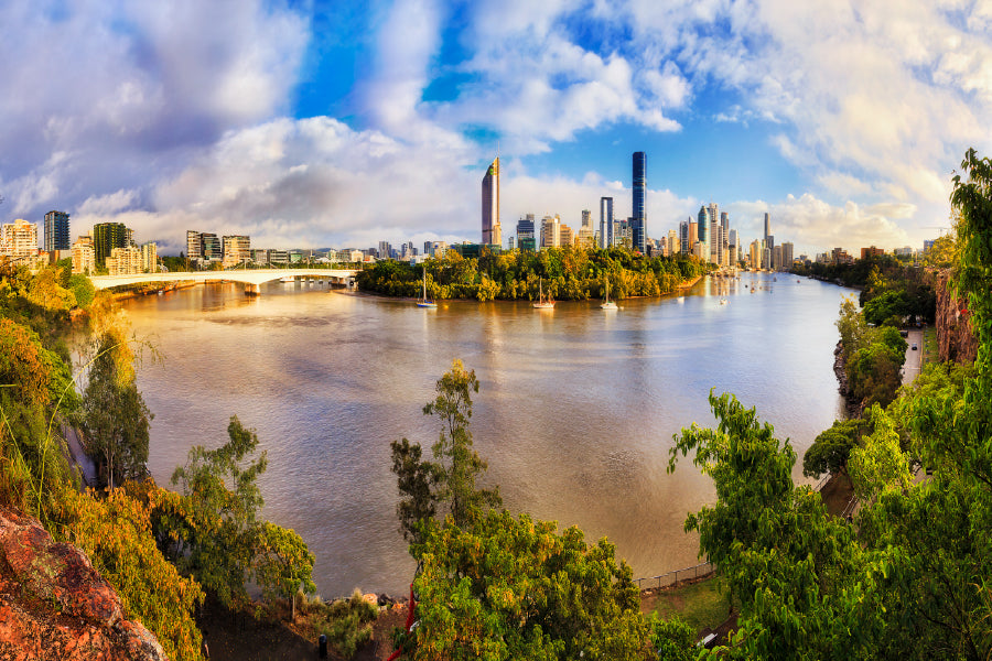 Cliffs Park Brisbane River & City View Print 100% Australian Made