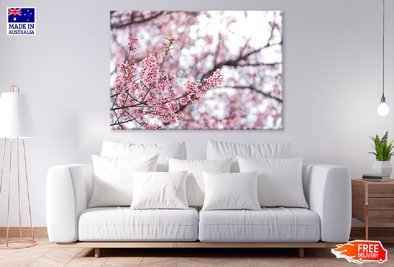 Cherry Prunus Tree Pink Flowers View Photograph Print 100% Australian Made