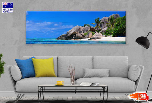 Panoramic Canvas d'Argent Beach View Photograph High Quality 100% Australian Made Wall Canvas Print Ready to Hang