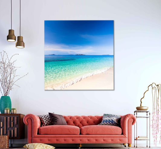 Square Canvas Sandy Beach Scenery Photograph Malcapuya High Quality Print 100% Australian Made