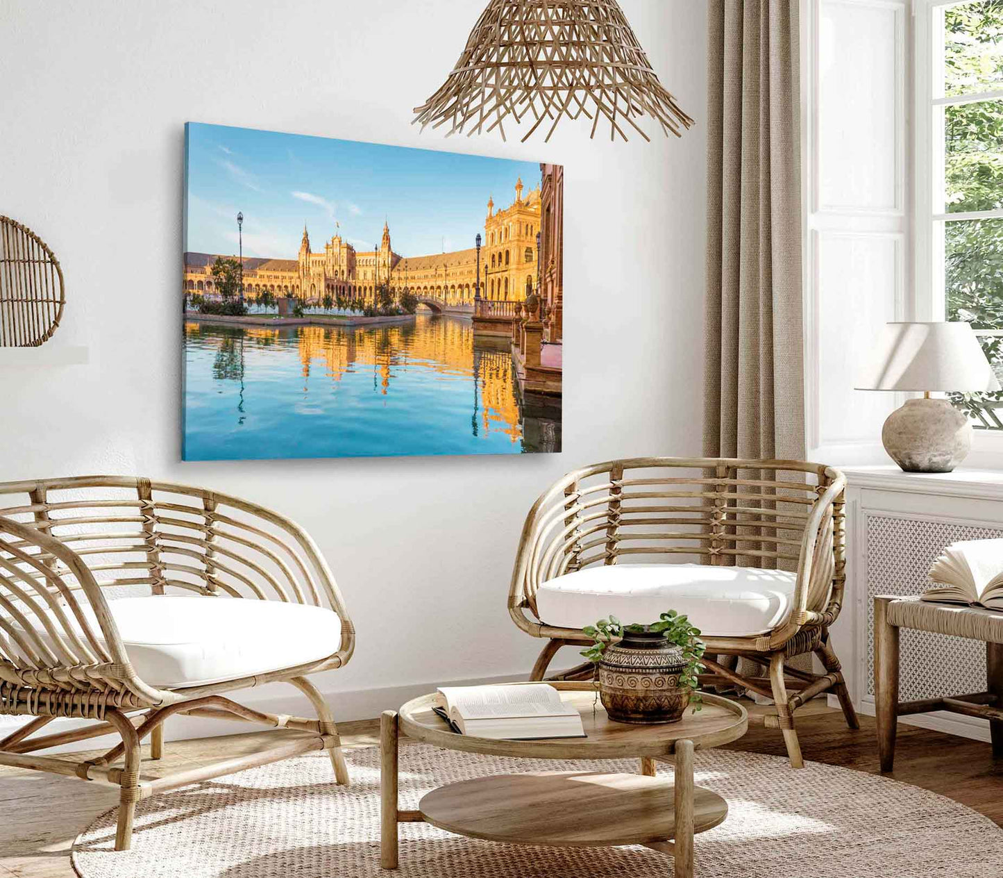 Bella Home Seville, Spain Square Plaza De Espana Print Canvas Ready to hang