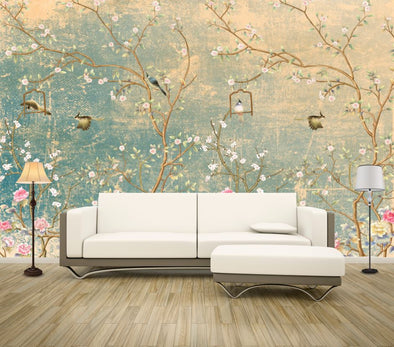 Wallpaper Murals Peel and Stick Removable Birds & Forest High Quality