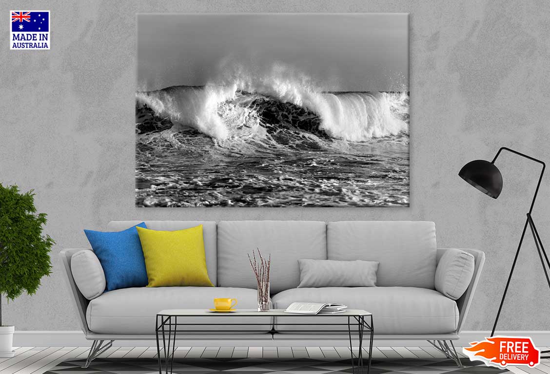 Sea Waves B&W View Photograph Print 100% Australian Made