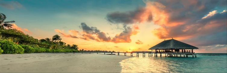 Panoramic Canvas Beach Pier Sunset High Quality 100% Australian made wall Canvas Print ready to hang