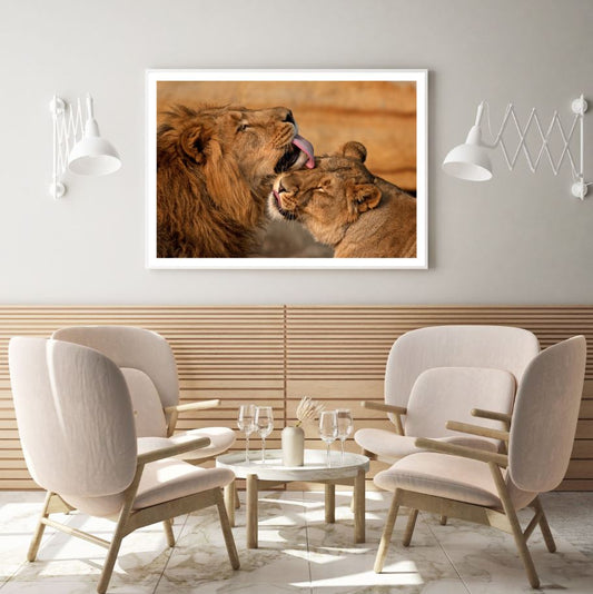 Lion & Lioness Portrait View Home Decor Premium Quality Poster Print Choose Your Sizes