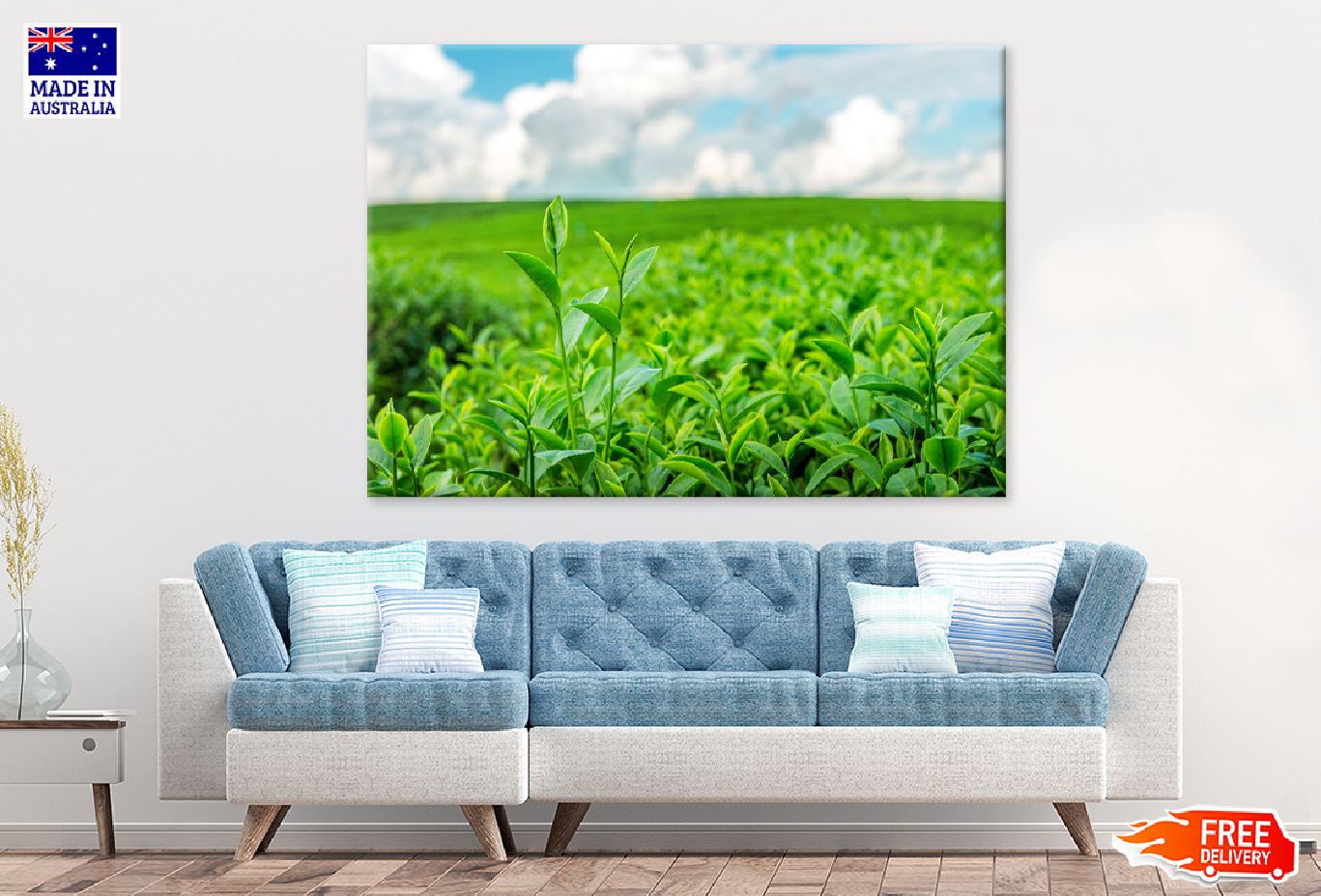 Green Tea Bud Leaves Sky View Photograph Print 100% Australian Made