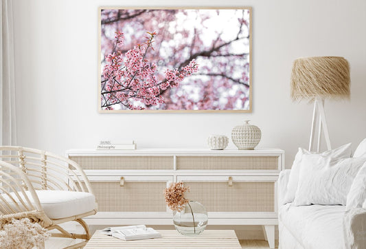 Cherry Prunus Tree Pink Flowers View Photograph Home Decor Premium Quality Poster Print Choose Your Sizes