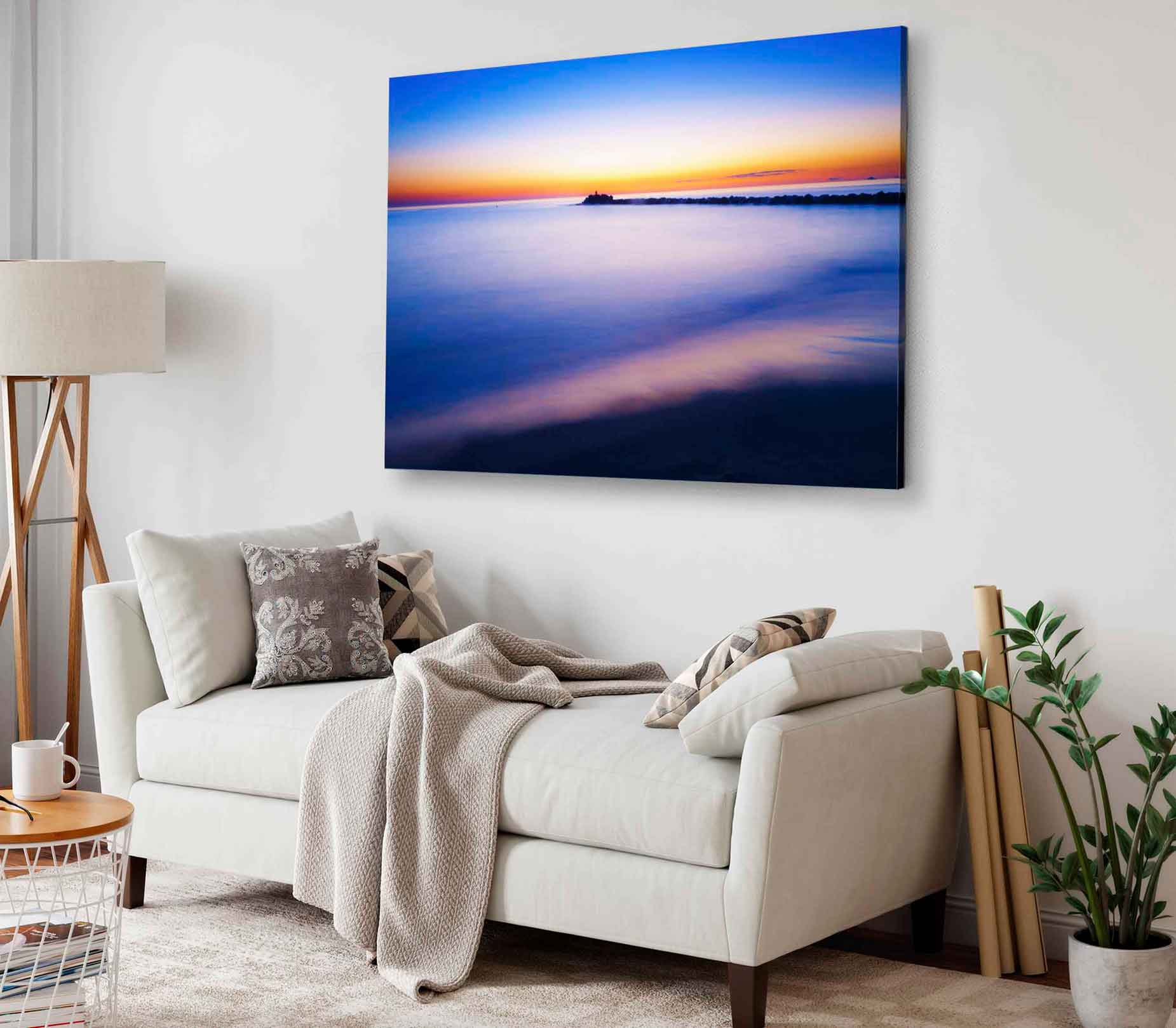 Bella Home Marina di Beach With Sunrise Print Canvas Ready to hang