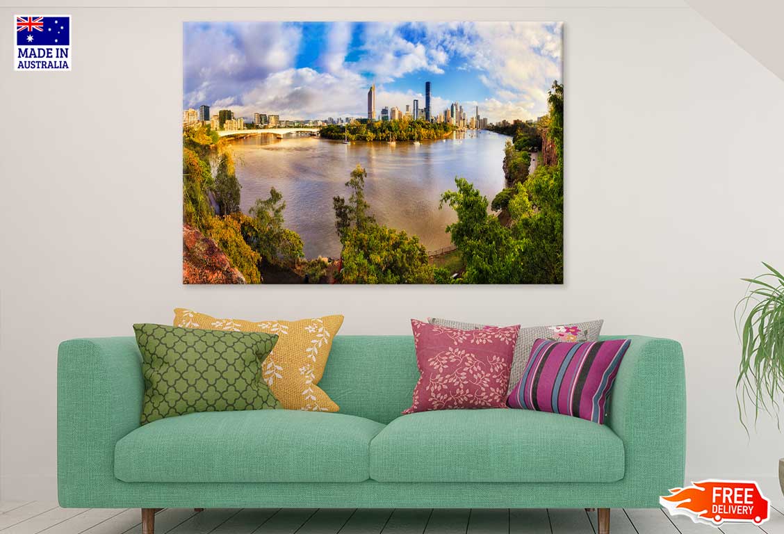 Cliffs Park Brisbane River & City View Print 100% Australian Made