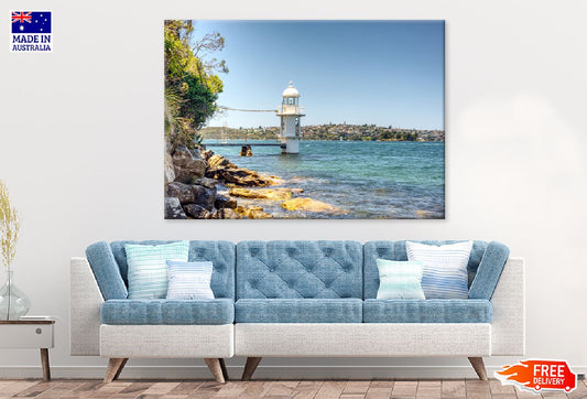 Light House on Sea & City View Photograph Print 100% Australian Made