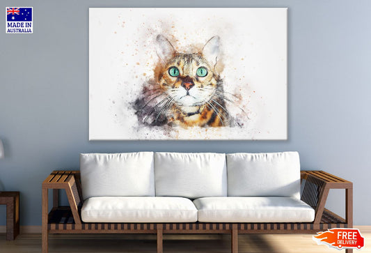 Cat Closeup Abstract Design Print 100% Australian Made