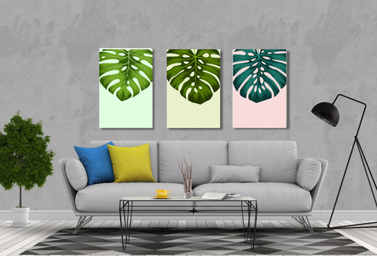3 Set of Watercolour Leaves Stunning High Quality Print 100% Australian Made