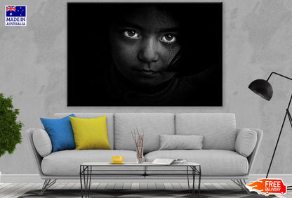 Child Face in the Dark Photograph Print 100% Australian Made