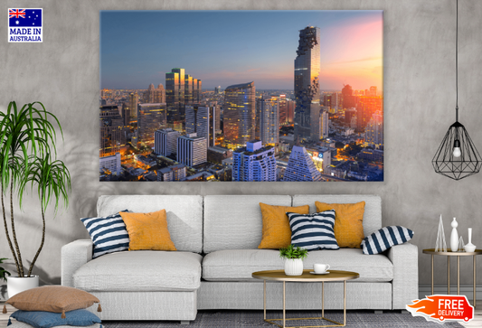 Aerial View Of Bangkok Print 100% Australian Made