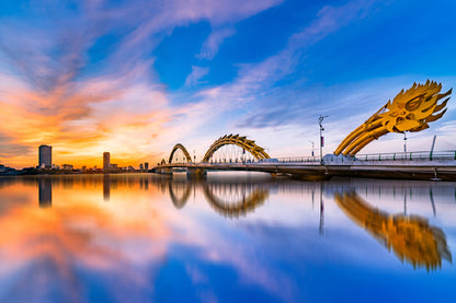 Dragon Bridge in Da Nang City View Photograph Print 100% Australian Made