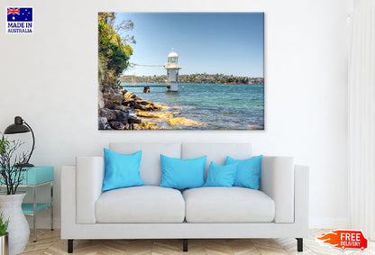 Light House on Sea & City View Photograph Print 100% Australian Made