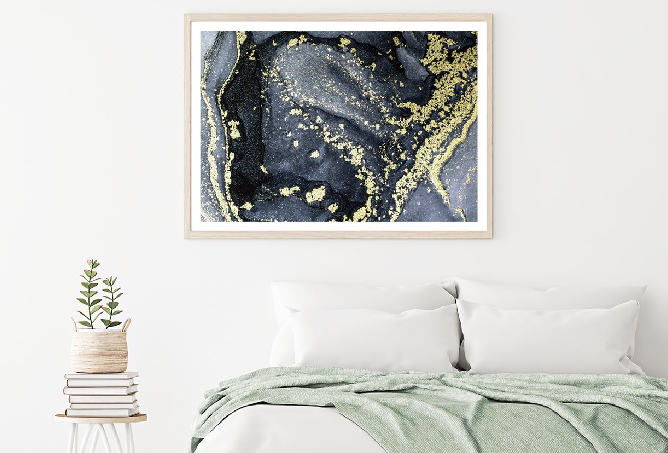 Black Grey & Gold Fluid Abstract Design Home Decor Premium Quality Poster Print Choose Your Sizes