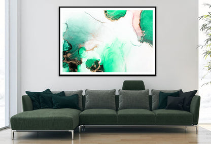 Green & Gold Marble Abstract Design Home Decor Premium Quality Poster Print Choose Your Sizes