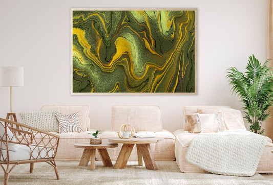 Dark Green Gold Abstract Acrylic Design Home Decor Premium Quality Poster Print Choose Your Sizes