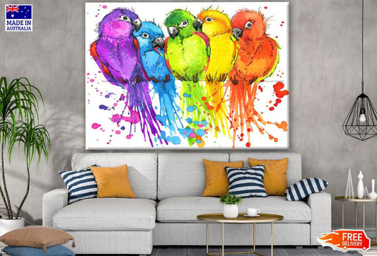 Colorful Birds Painting Print 100% Australian Made