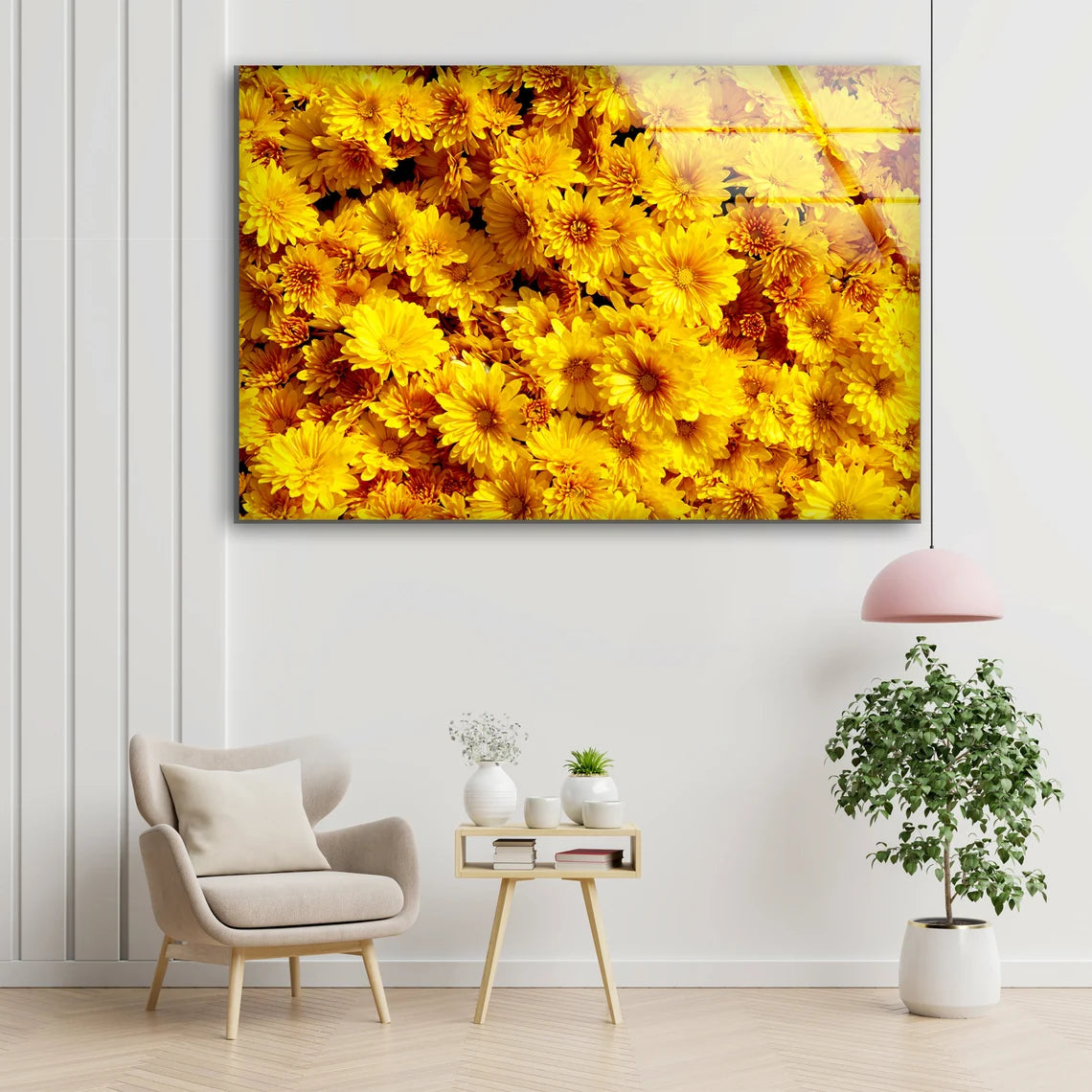 Yellow Flowers Closeup Photograph Acrylic Glass Print Tempered Glass Wall Art 100% Made in Australia Ready to Hang