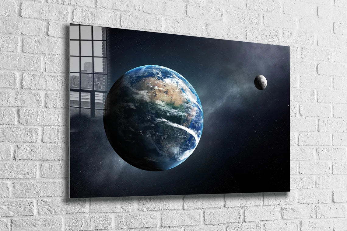 Earth & Space Digital Print Tempered Glass Wall Art 100% Made in Australia Ready to Hang