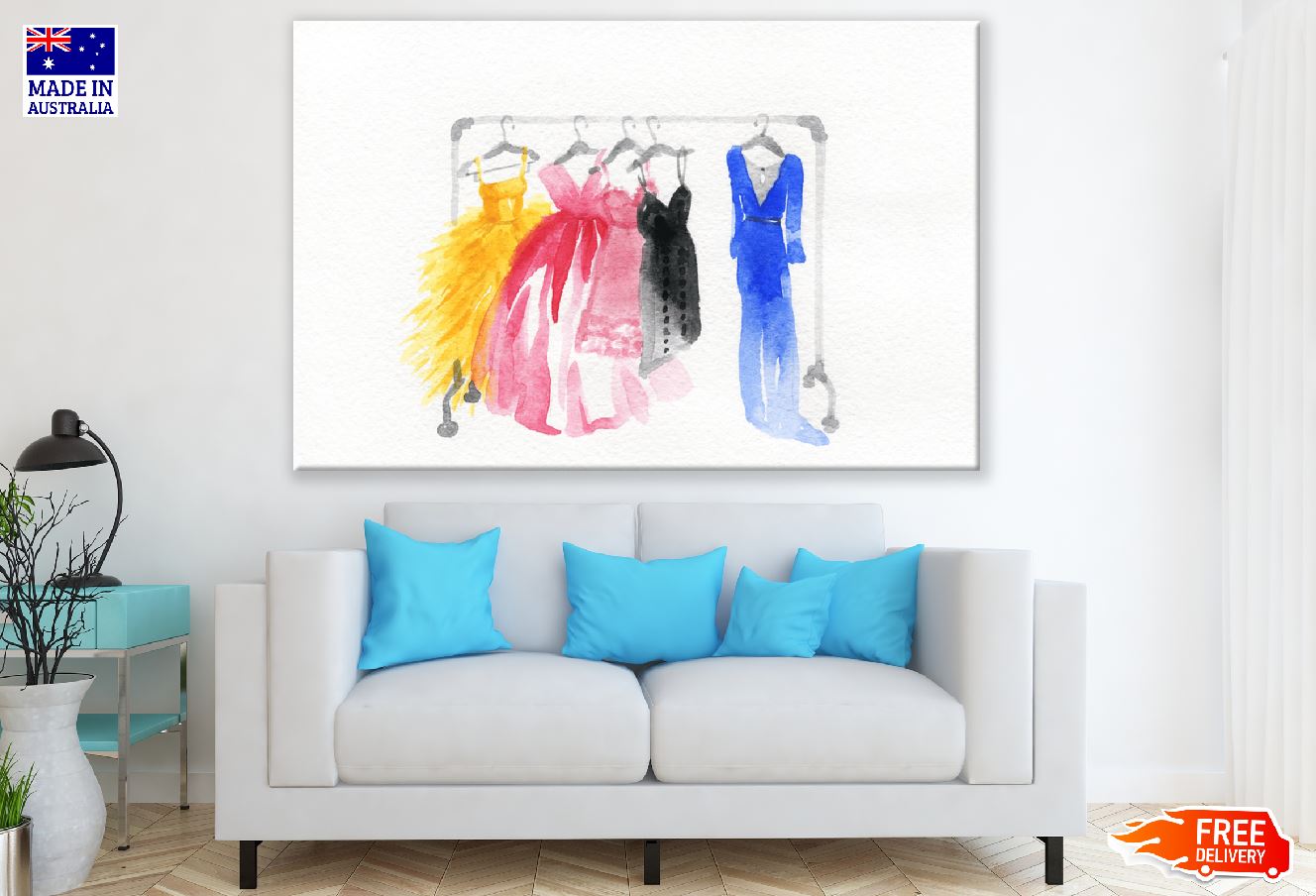 Fashion Woman Clothes Watercolor Painting Print 100% Australian Made