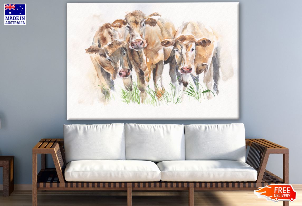 Cattle Herd Painting Print 100% Australian Made