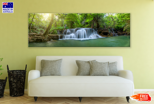Panoramic Canvas Stunning Water Stream Forest High Quality 100% Australian made wall Canvas Print ready to hang