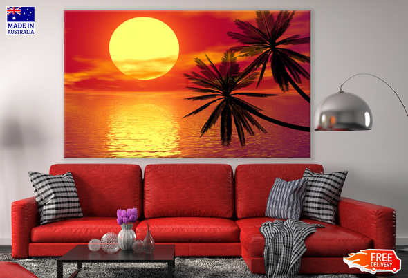 Sunset Beach View Painting Print 100% Australian Made