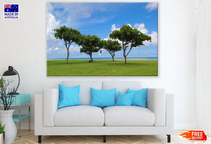 Hawaii Oahu Trees Near Sea Photograph Print 100% Australian Made