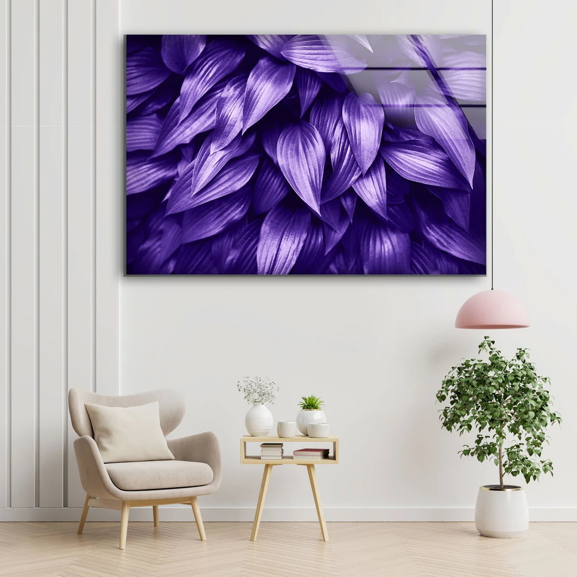 Purple Leaves Closeup Photograph Acrylic Glass Print Tempered Glass Wall Art 100% Made in Australia Ready to Hang