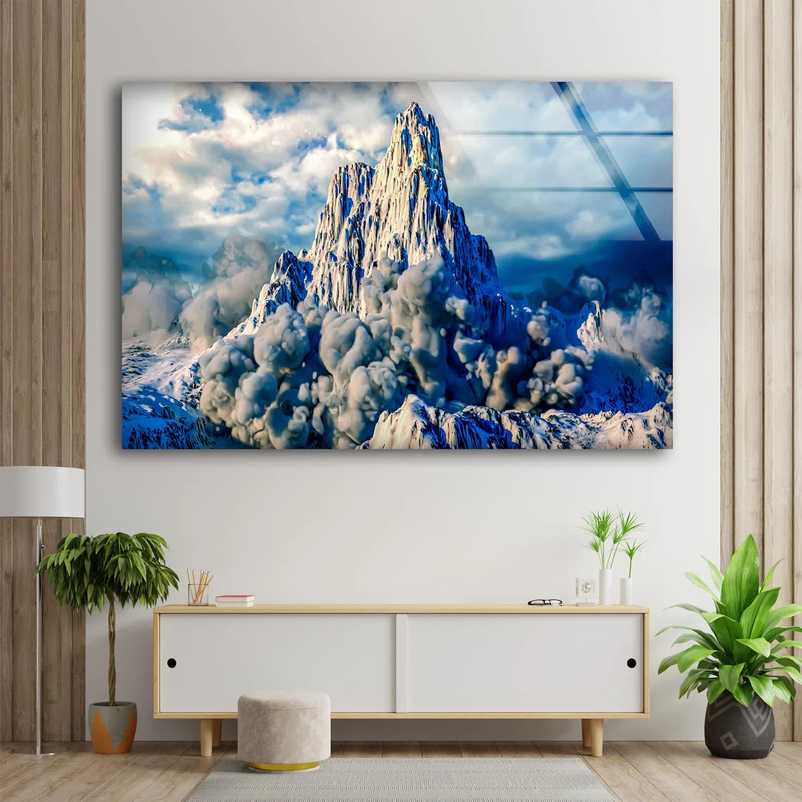 Mountain & Smoke Photograph Acrylic Glass Print Tempered Glass Wall Art 100% Made in Australia Ready to Hang