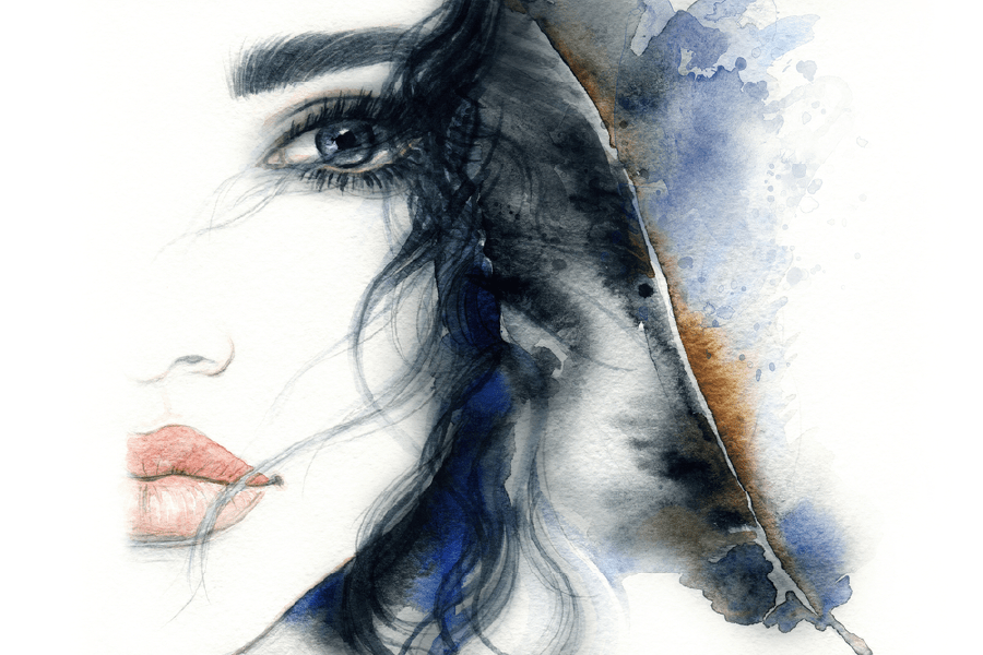 Woman Closeup Face Abstract Watercolor Painting Print 100% Australian Made