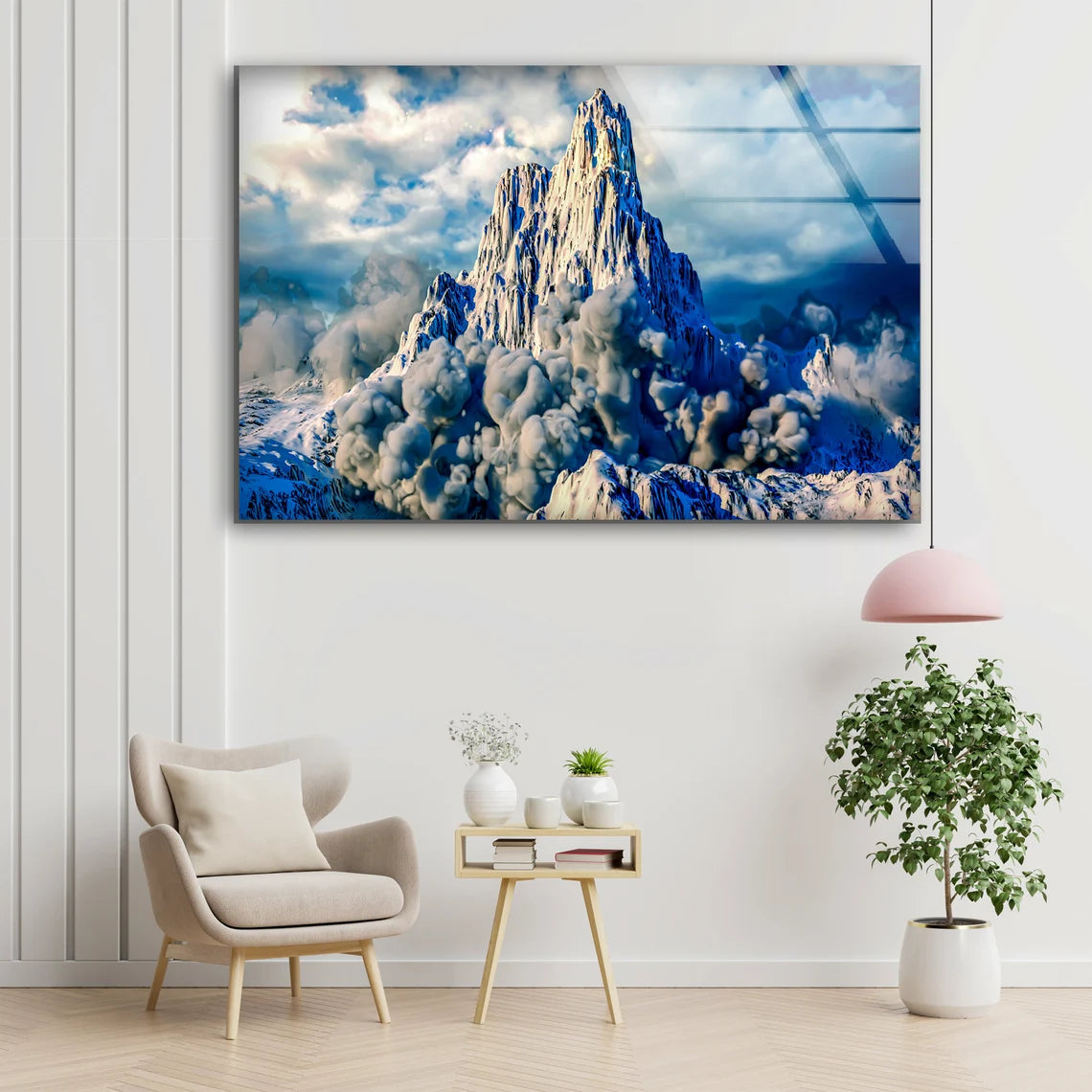 Mountain & Smoke Photograph Acrylic Glass Print Tempered Glass Wall Art 100% Made in Australia Ready to Hang