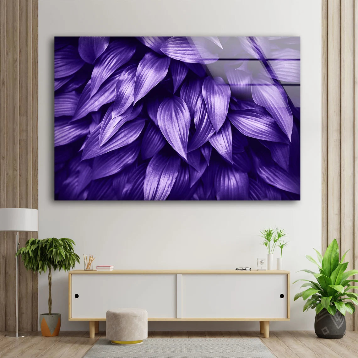 Purple Leaves Closeup Photograph Acrylic Glass Print Tempered Glass Wall Art 100% Made in Australia Ready to Hang