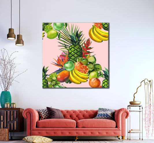 Square Canvas Fruits Painting High Quality Print 100% Australian Made